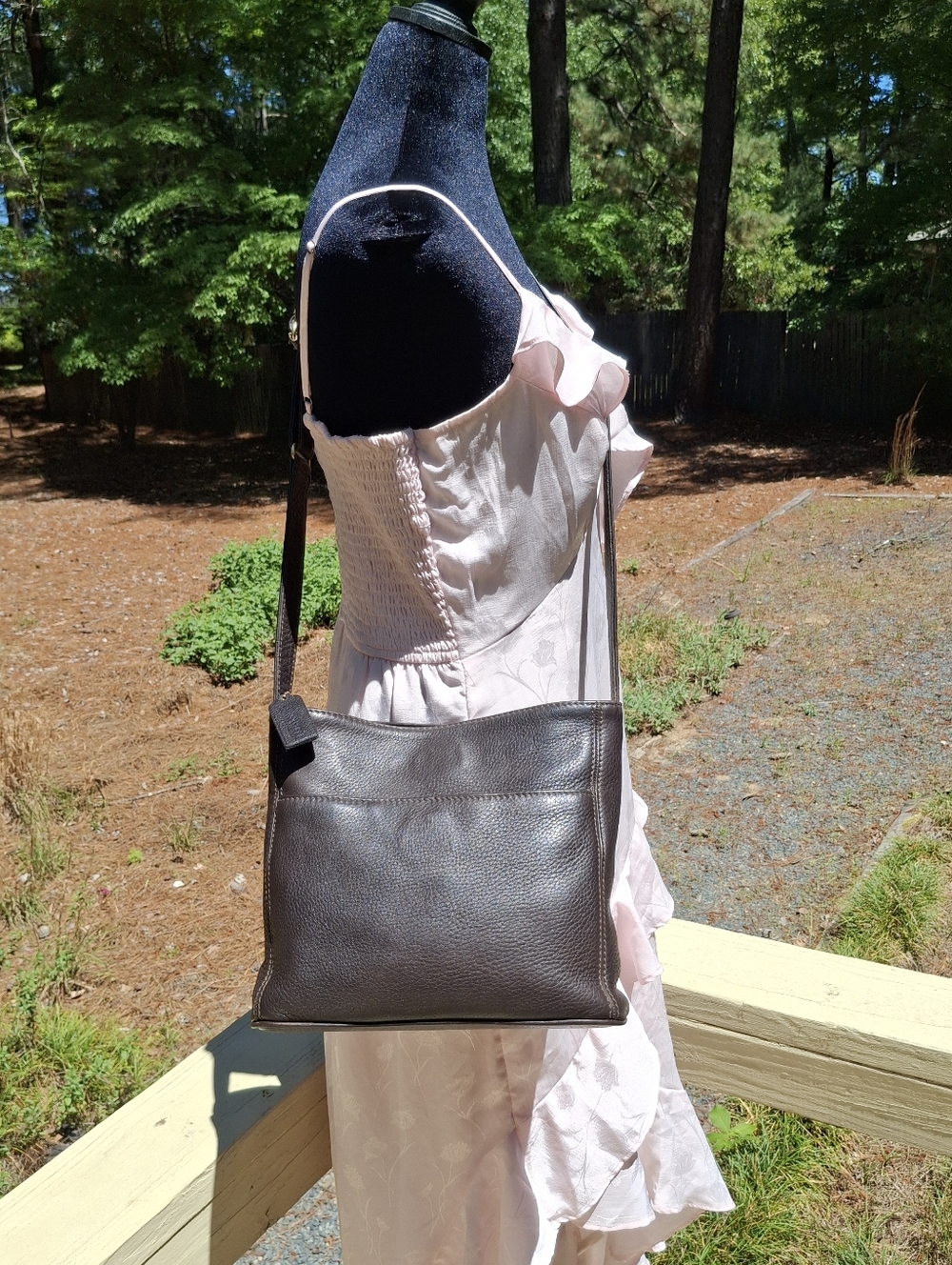Vintage 1996 Coach Sonoma Brown Pebbled Leather Pocket Zip Crossbody #4924 - Picture 2 of 13